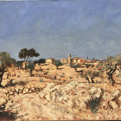 "Jijona, Espagne"  oeuvre originale de monsieur Durand-Henriot, huile sur toile de format 30P.