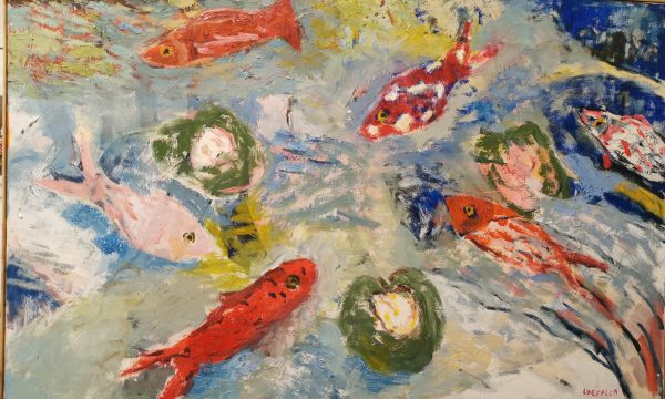 Poissons rouges et nymphéas