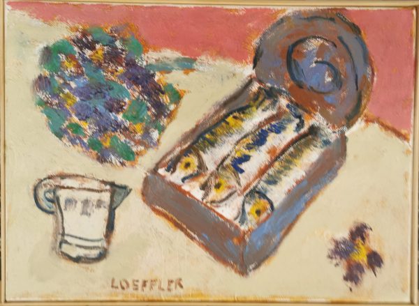 Sardines et bouquet de violettes